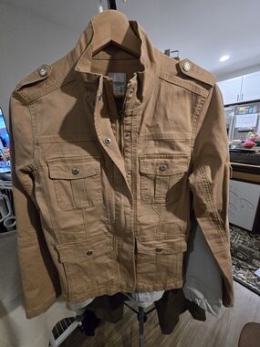 Kensie Women's Khaki Utility Military Inspired Field Jacket